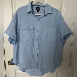 Urban Outfitters Short-Sleeve Button-Down Denim Shirt